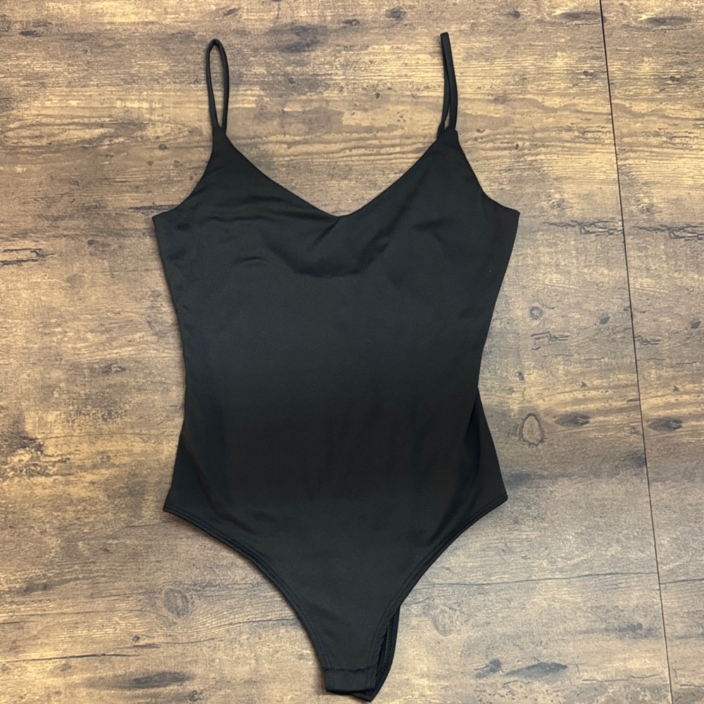 Black Spaghetti Strap Bodysuit